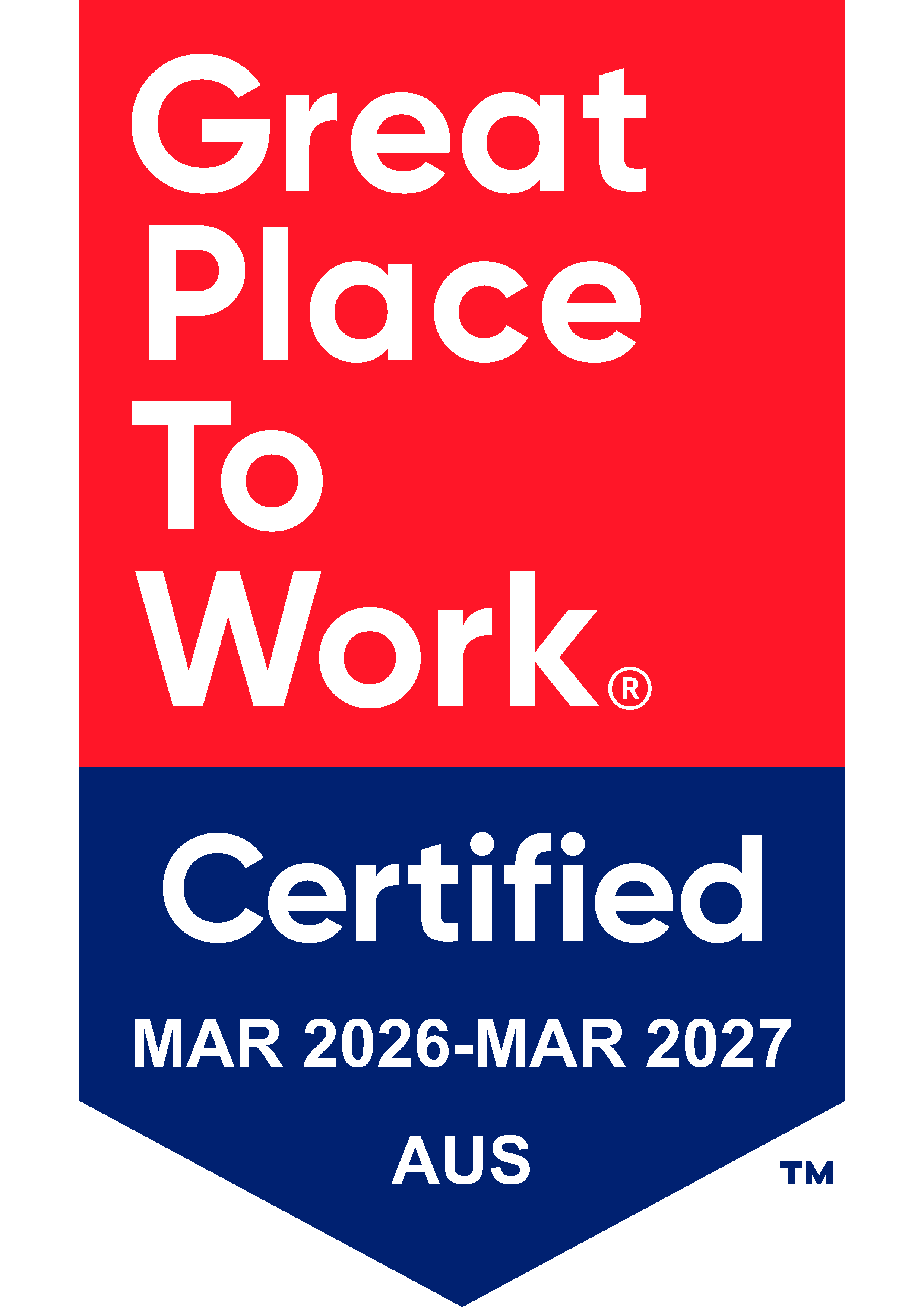 Great Place to Work, March 2026-March 2027.